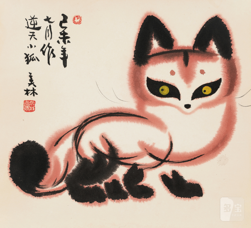 韩美林 b.1936 逆天小狐 - 图2